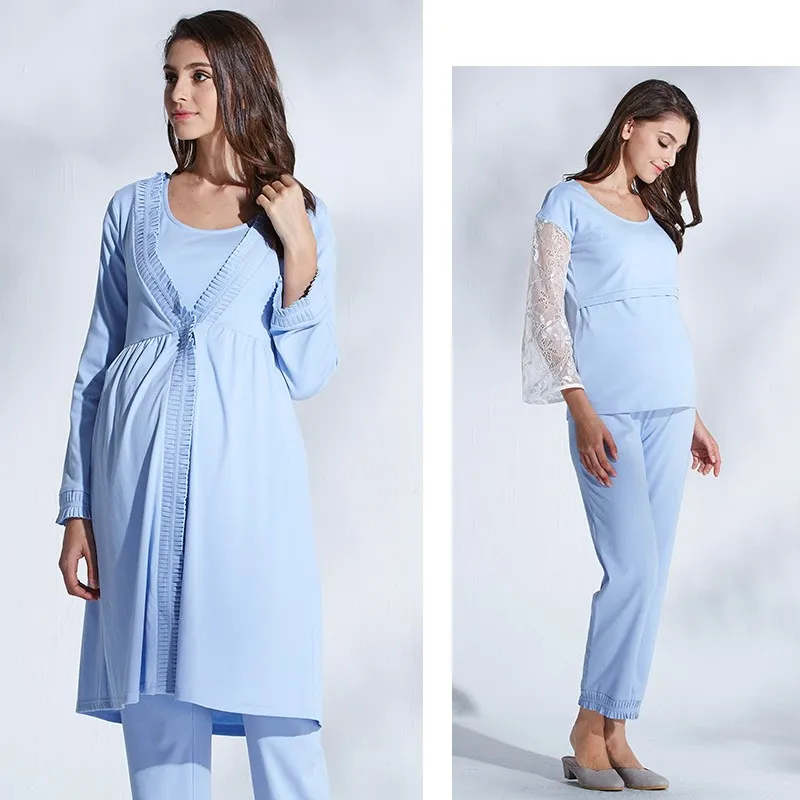 Pigiama e Camicia da Notte Premaman Allattamento 3 pezzi