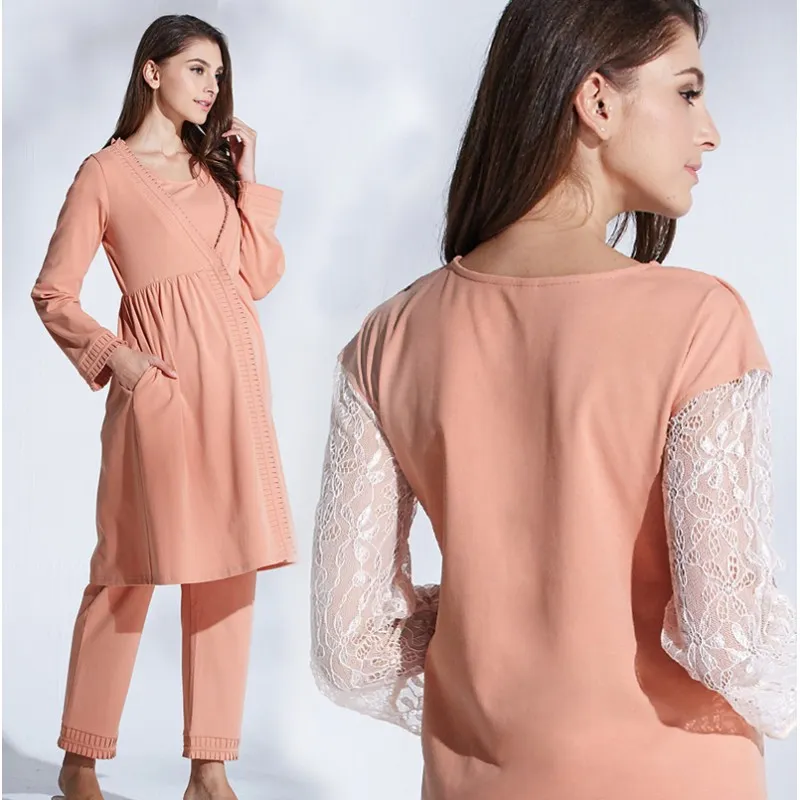 Pigiama e Camicia da Notte Premaman Allattamento 3 pezzi
