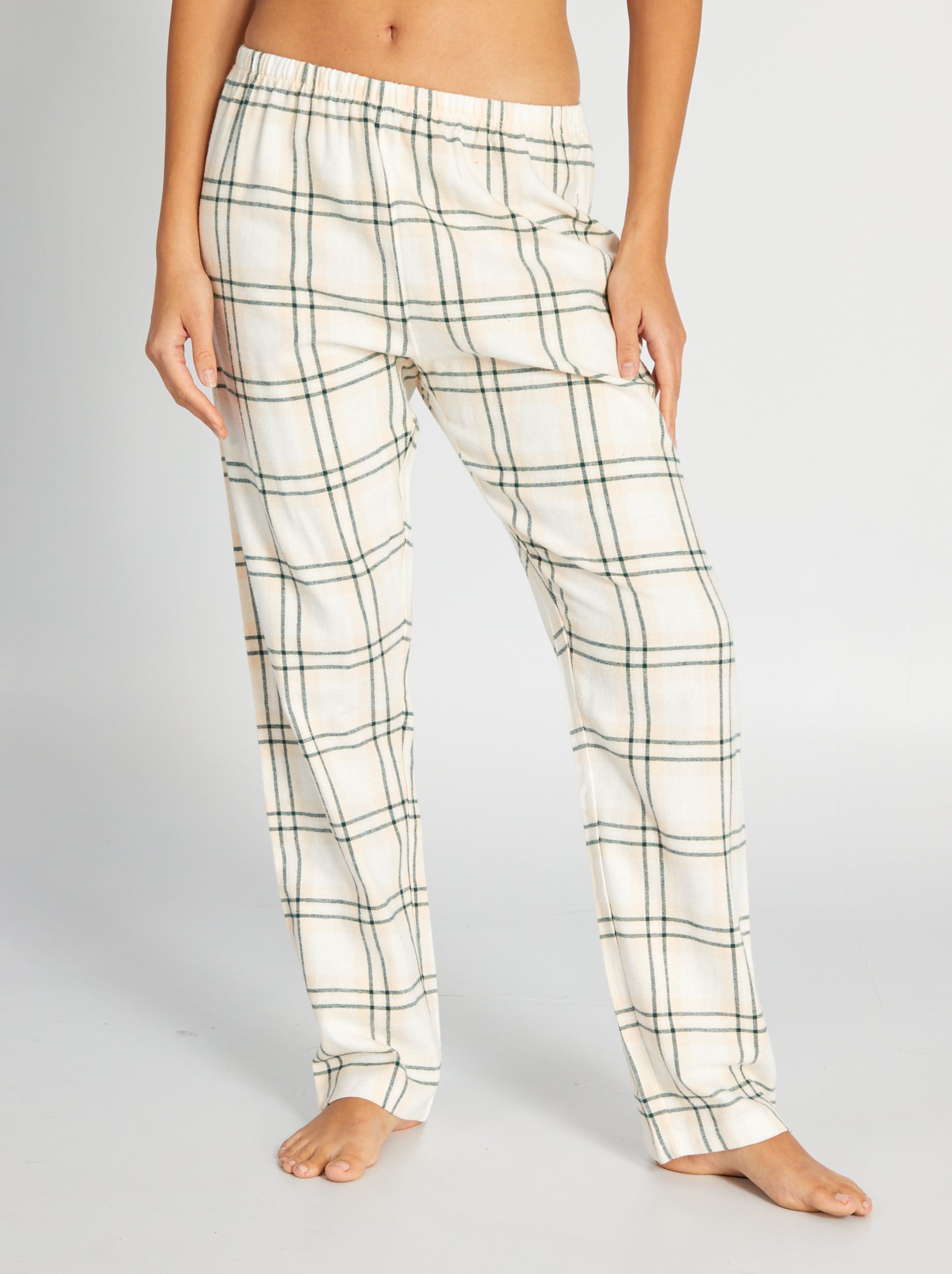 Pigiama lungo t-shirt + pantaloni in flanella - 2 pezzi - VERDE