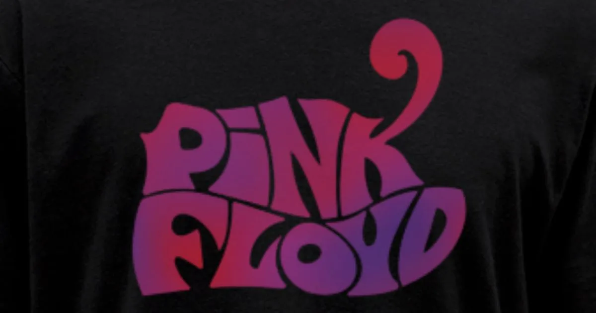 'Pink Floyd Lettering Pink' Maglietta uomo 