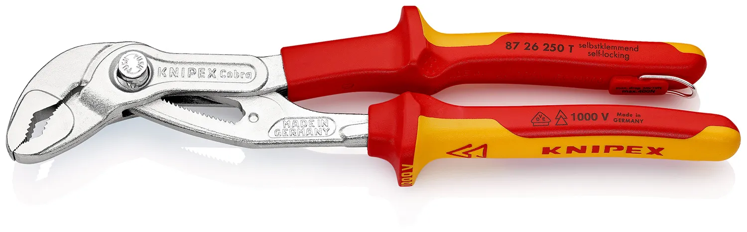 Pinze cobra Knipex in Acciaio al cromo-vanadio, lungh. 250 mm Ad angolo, Diritto