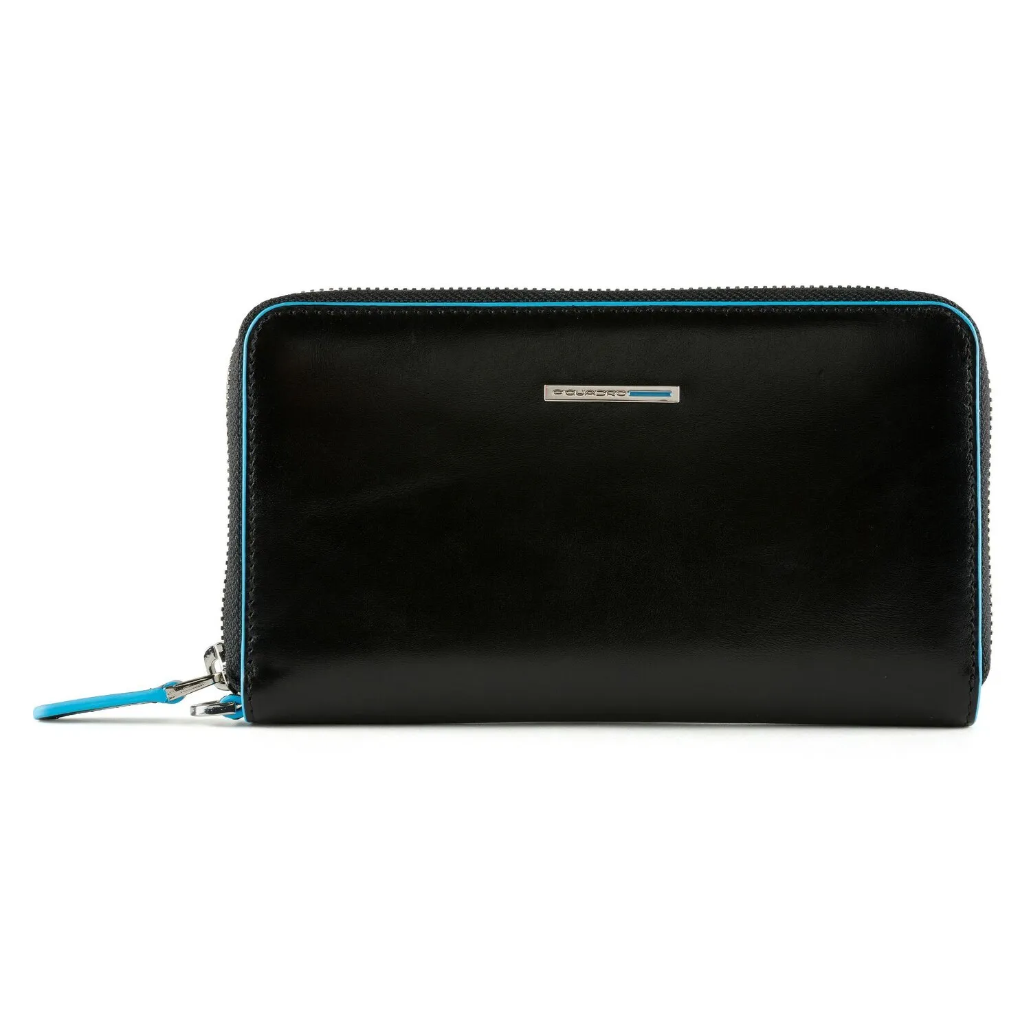 Piquadro Portafoglio quadrato blu in pelle 17 cm