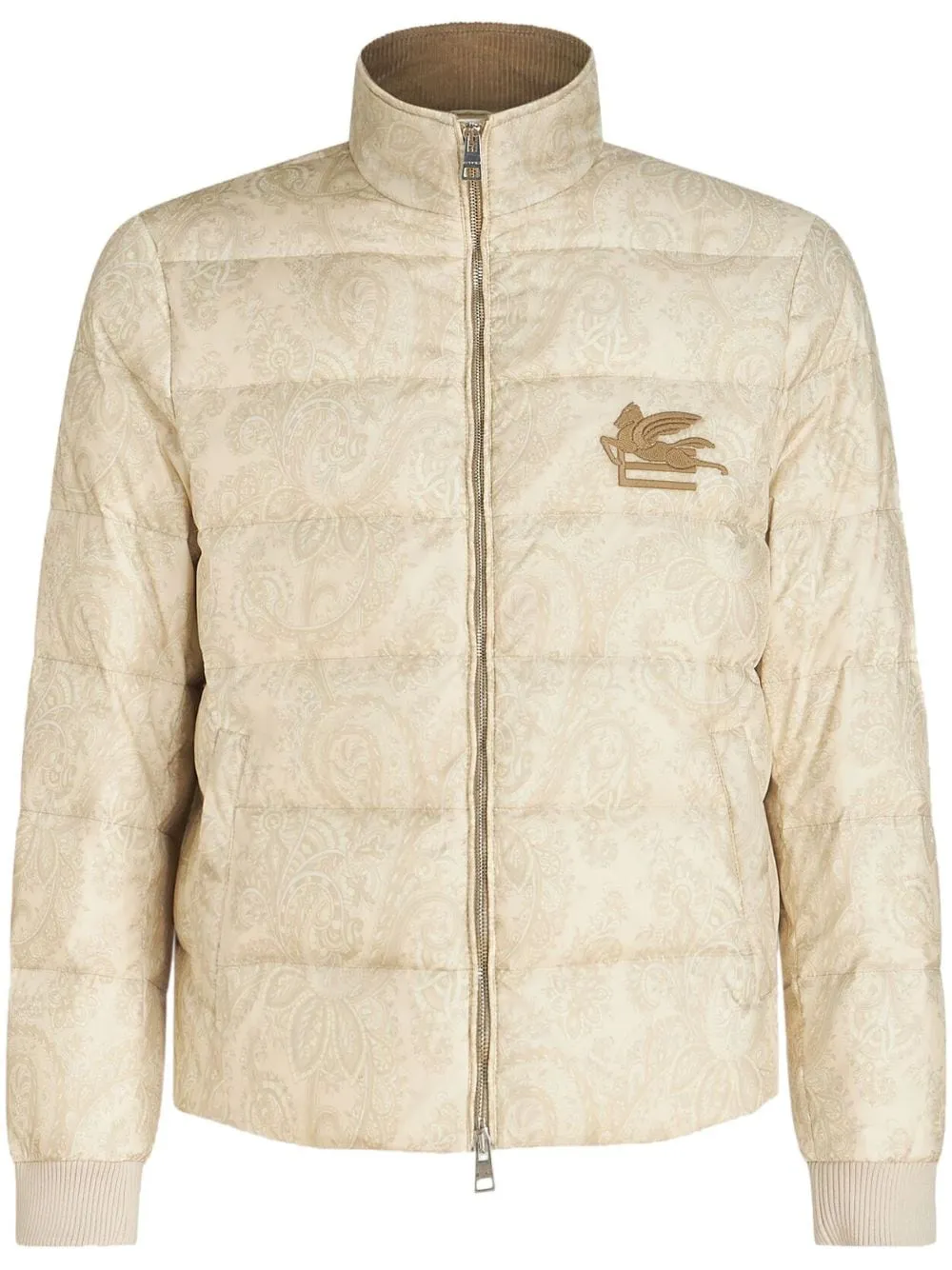 piumino beige stampa paisley