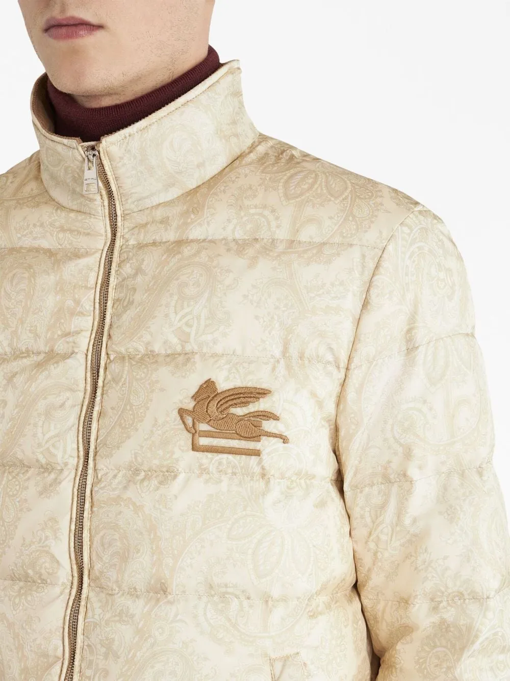 piumino beige stampa paisley