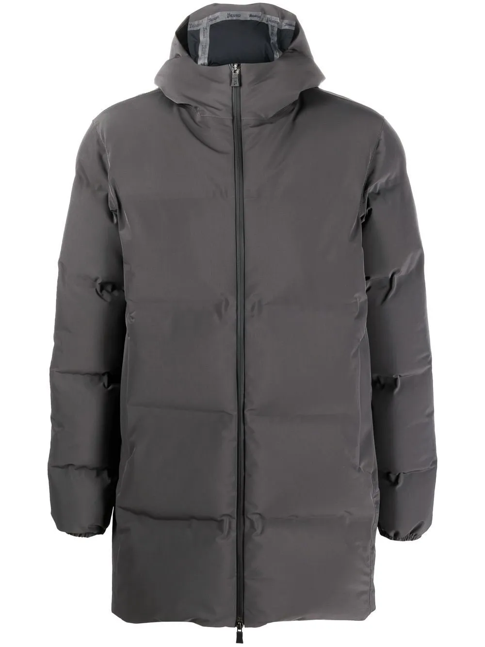 piumino con zip grigio