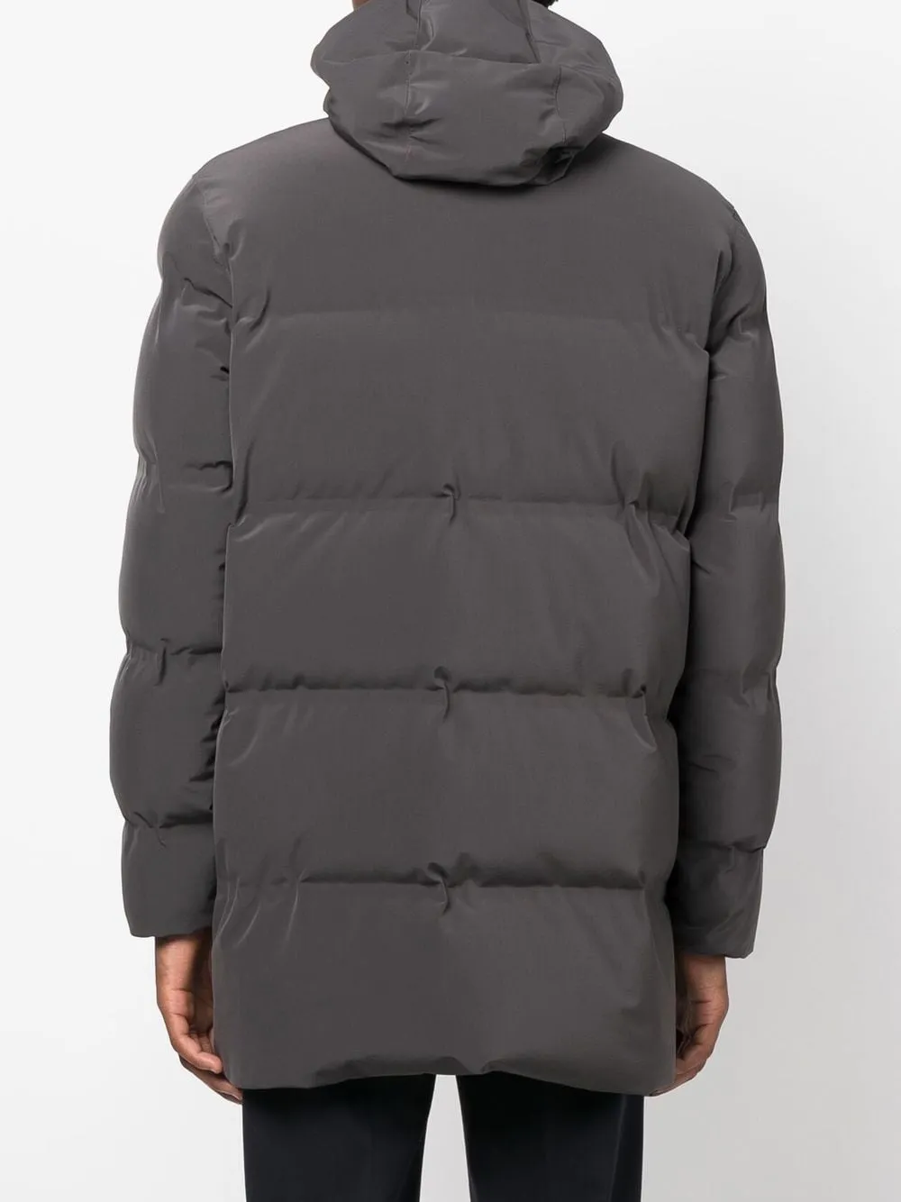 piumino con zip grigio