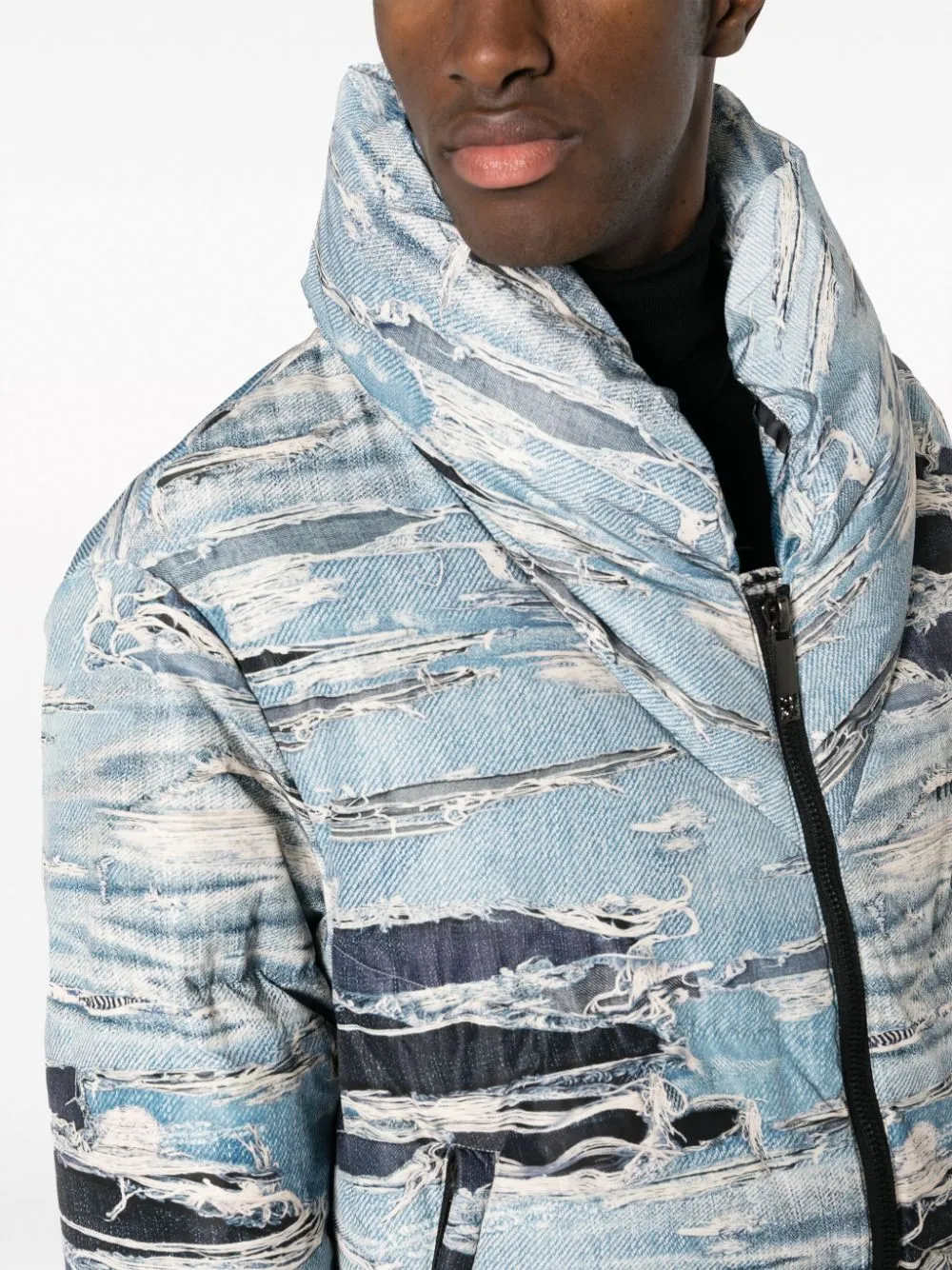 piumino effetto denim