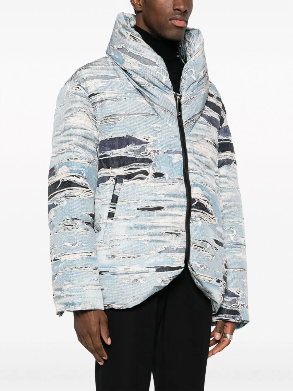 piumino effetto denim