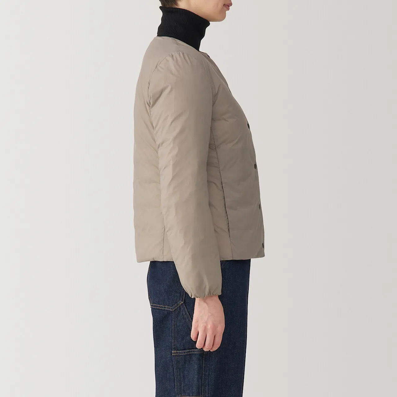 Piumino leggero senza colletto in nylon