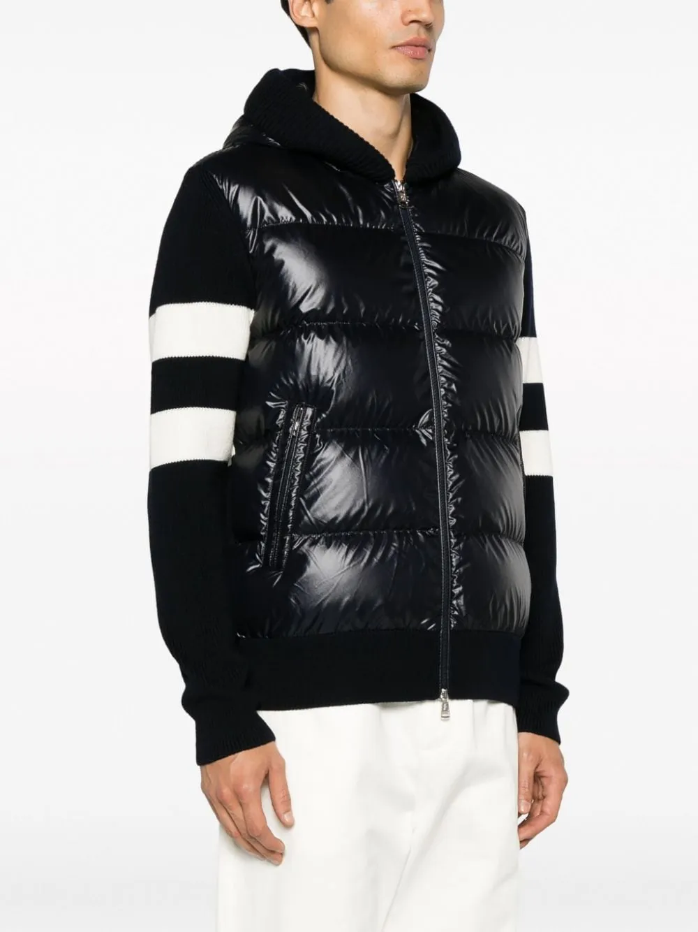 piumino moncler dettagli in maglia