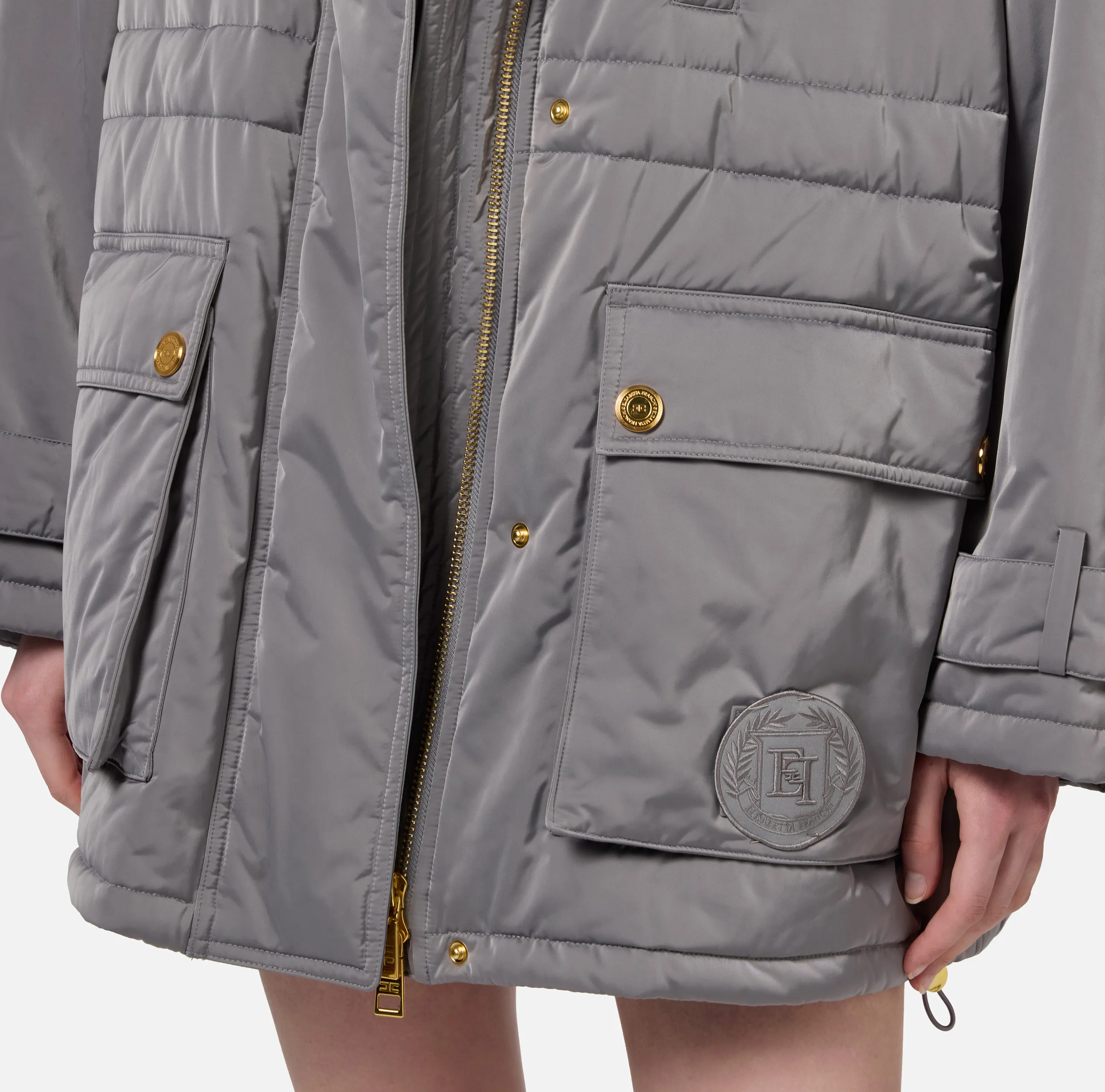 Piumino over tipo aviator in nylon satin