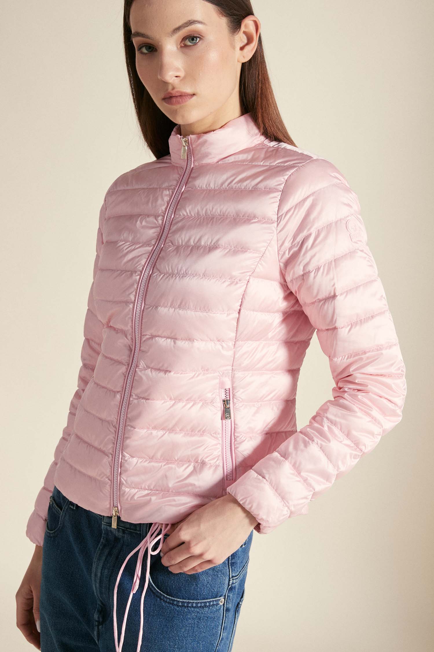 POLA LONG – Piumino rosa pastello full zip 800 FP