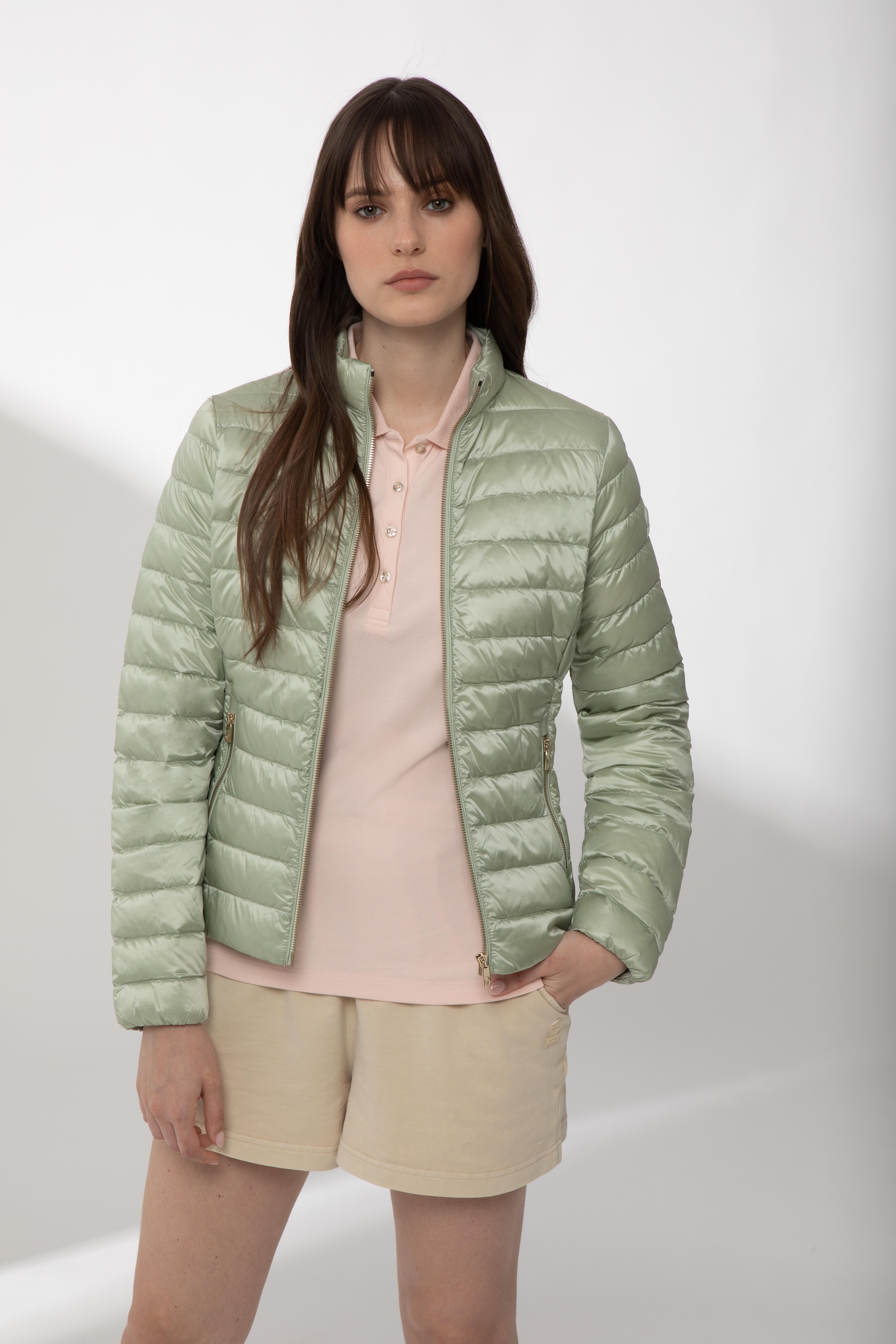 POLA LONG – Piumino verde menta senza cappuccio