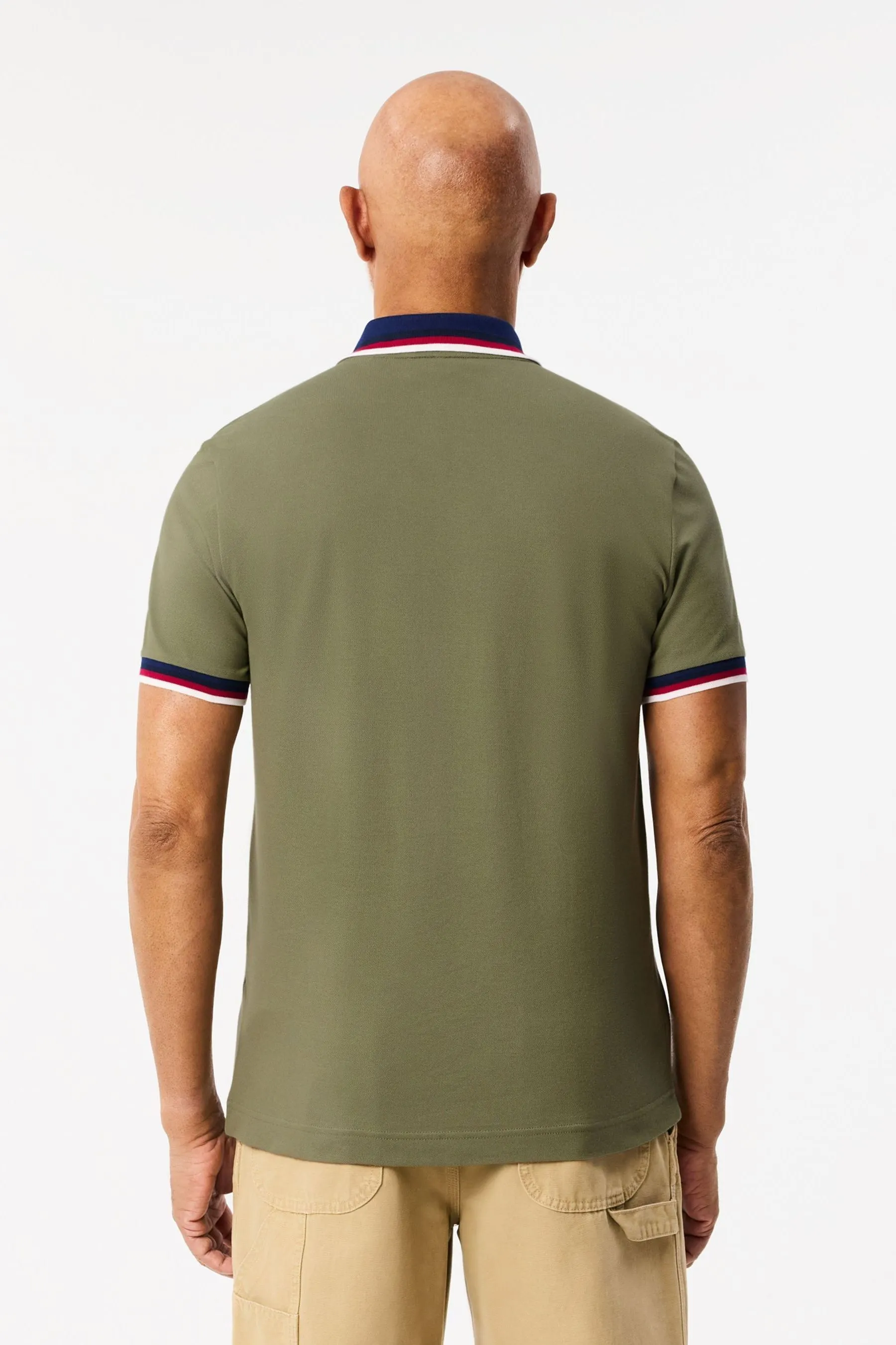 Polo Lacoste con colletto a contrasto    