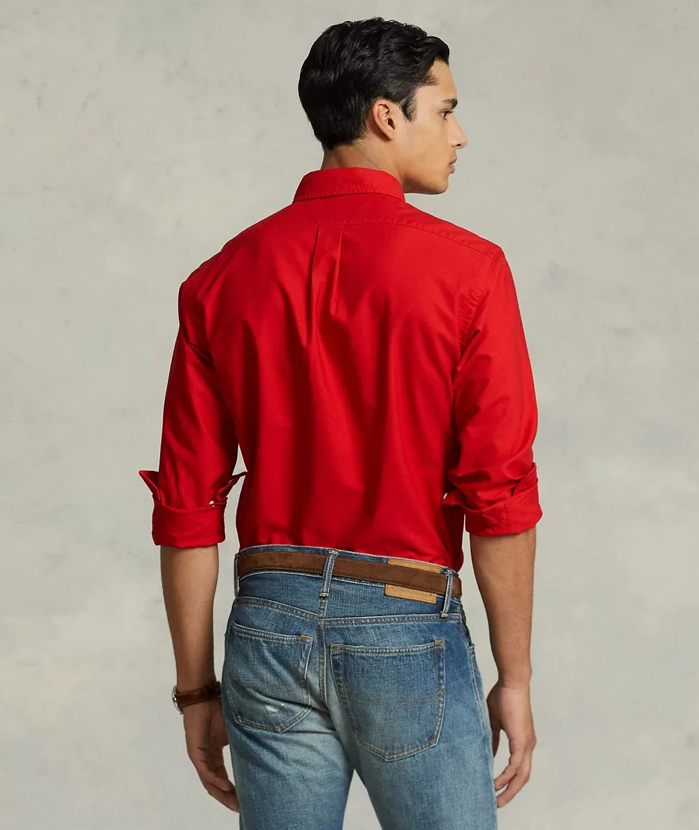 POLO RALPH LAUREN UOMO--Camicia Oxford tinta in capo Slim-Fit