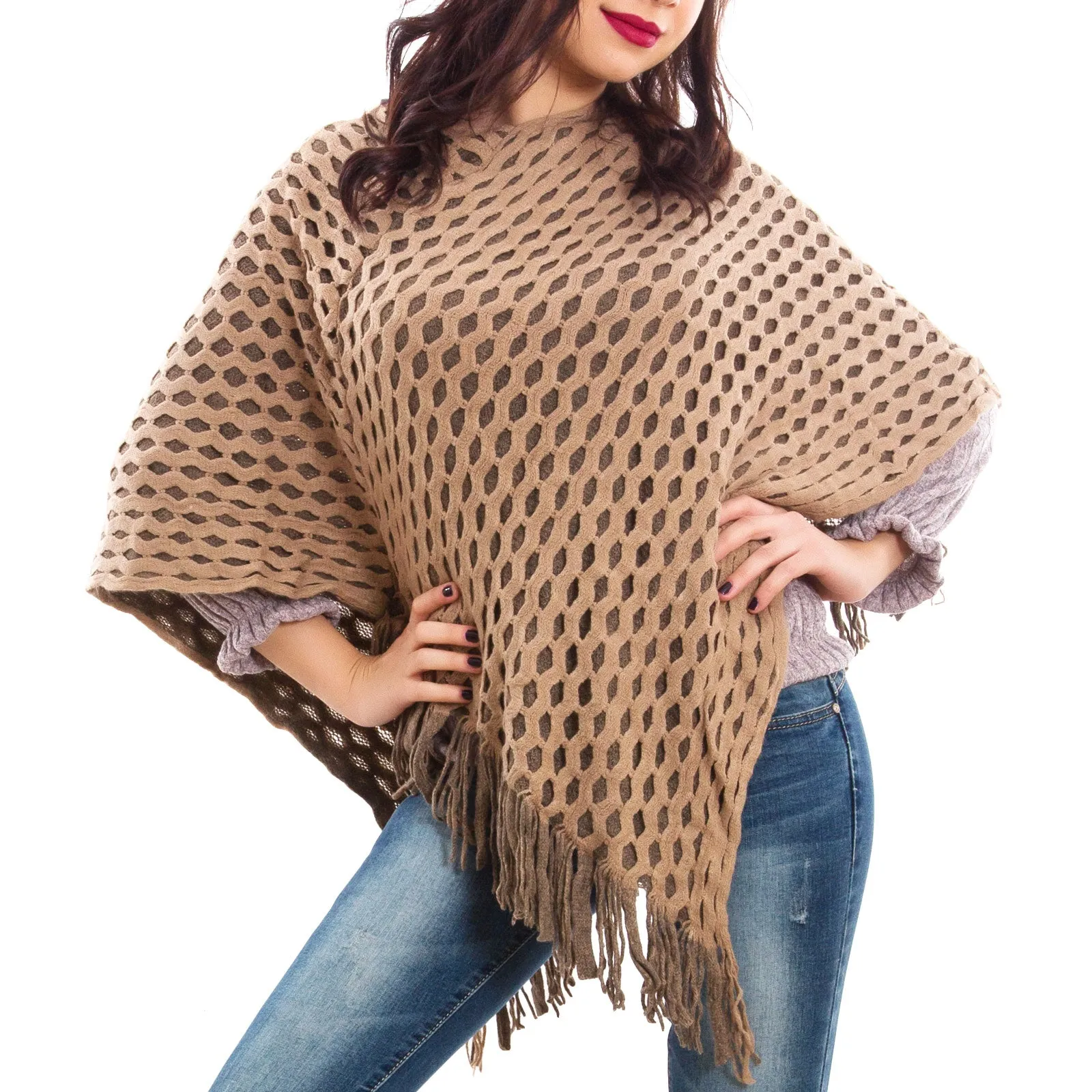 Poncho donna coprispalle mantella KK3062