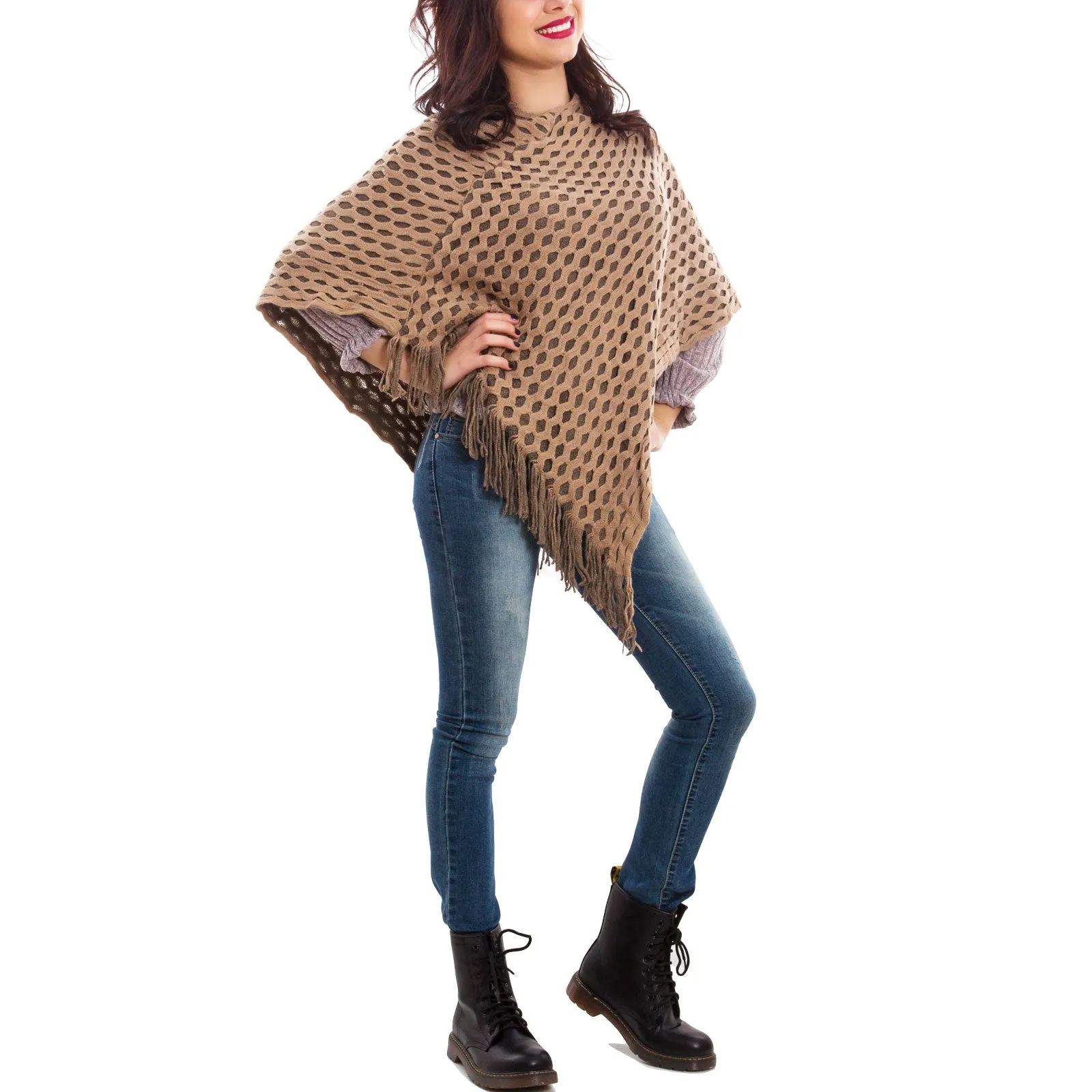 Poncho donna coprispalle mantella KK3062
