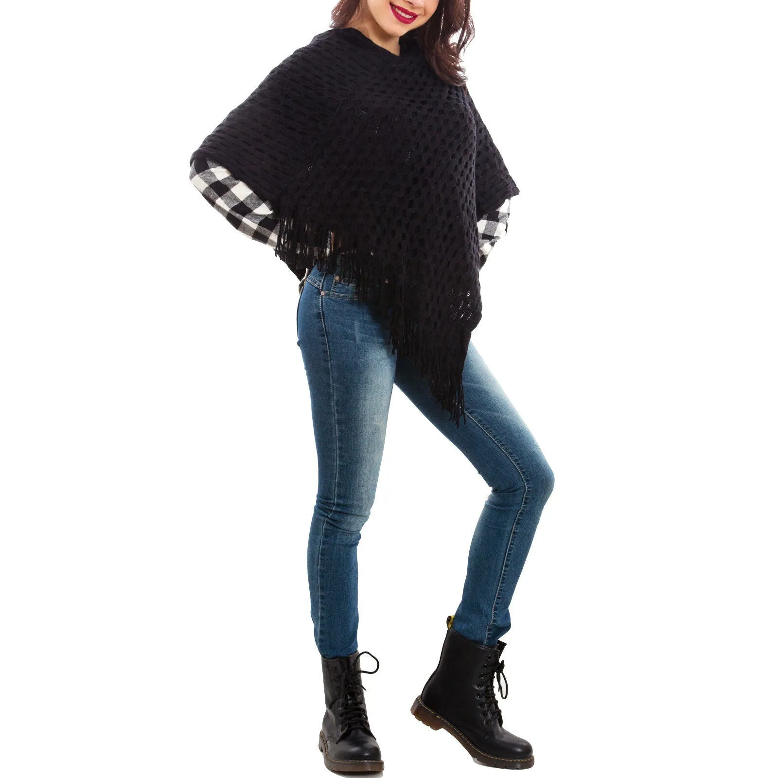 Poncho donna coprispalle mantella KK3062
