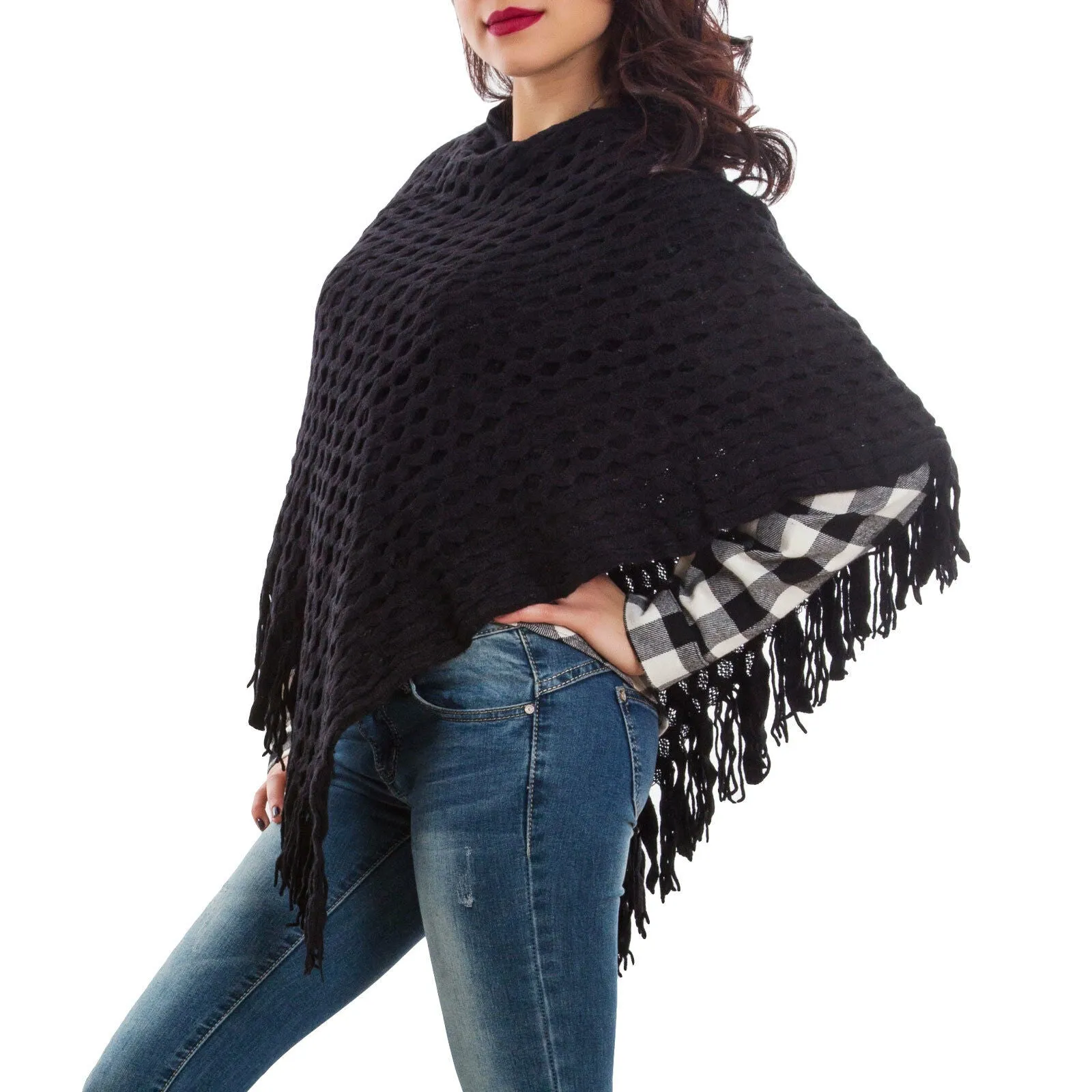 Poncho donna coprispalle mantella KK3062
