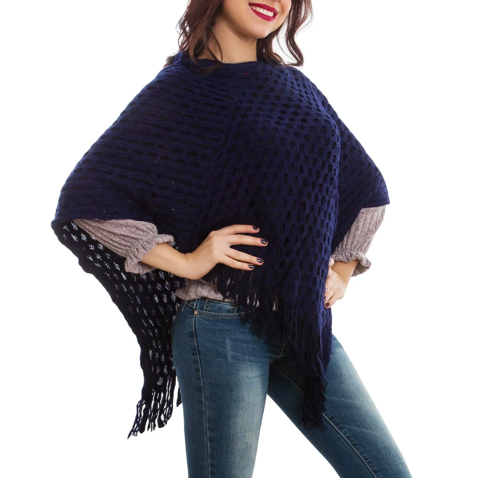 Poncho donna coprispalle mantella KK3062