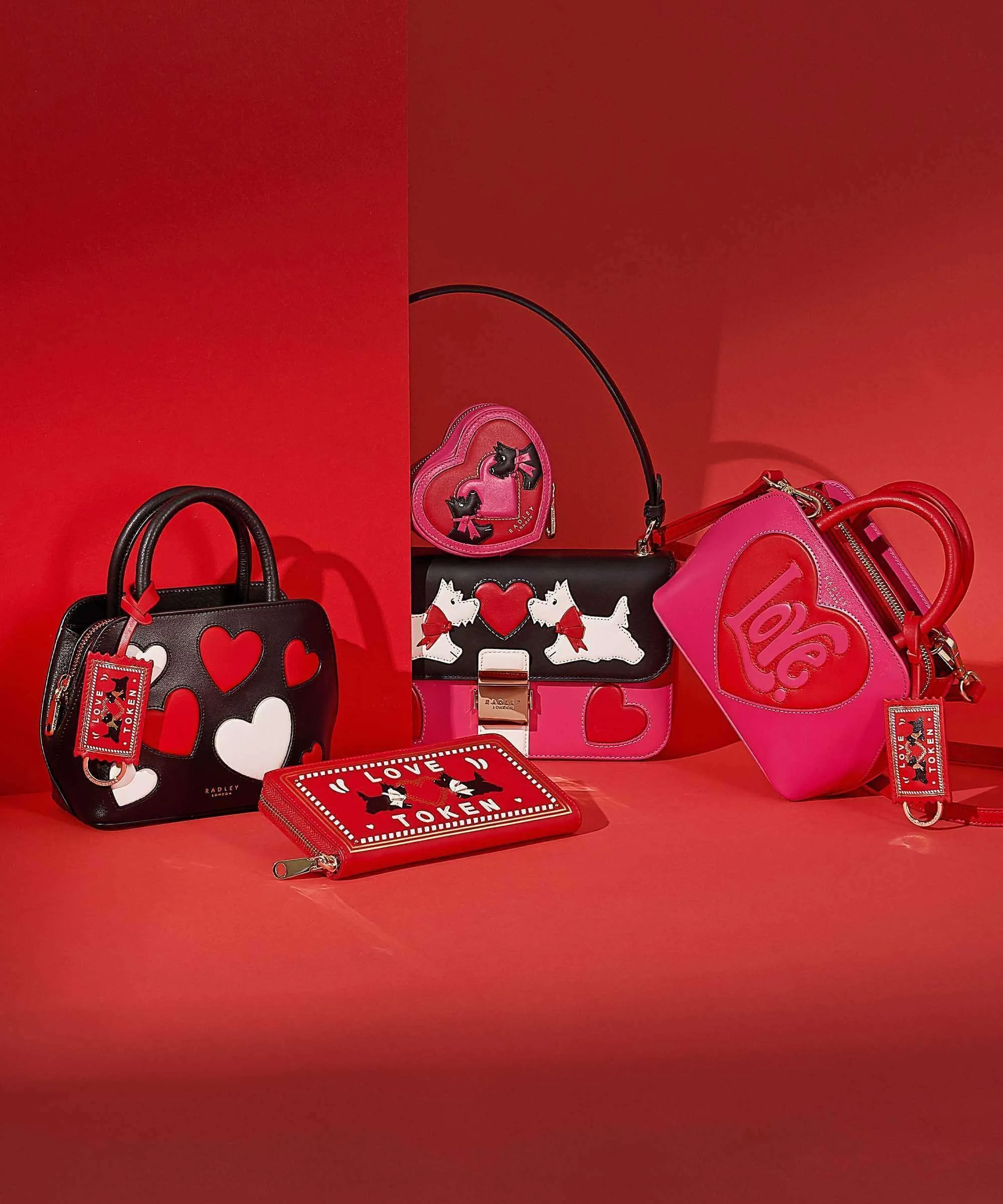  Radley London Valentines Portafoglio pelle granulata rosso  