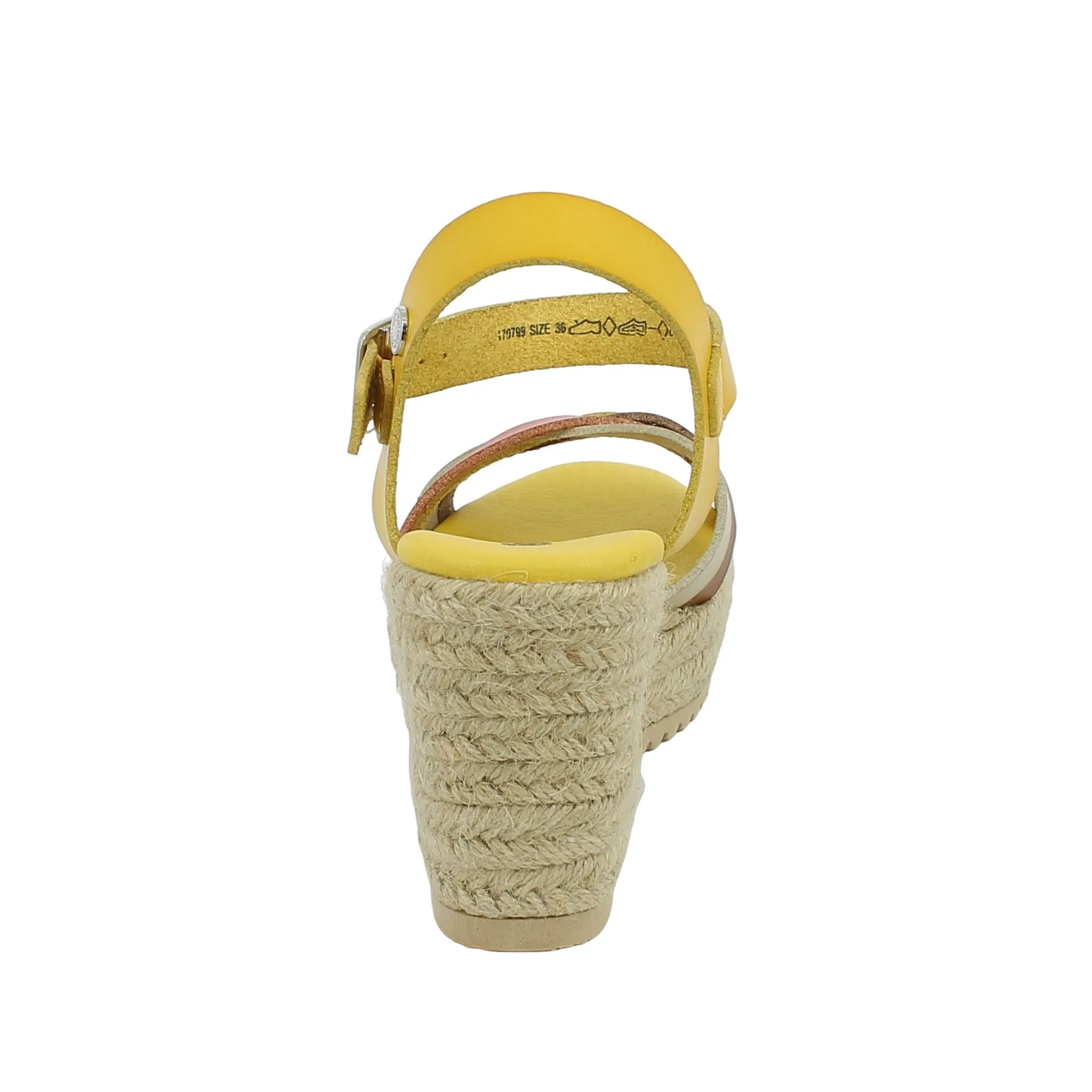 Refresh  Sandalo giallo con zeppa in corda 
