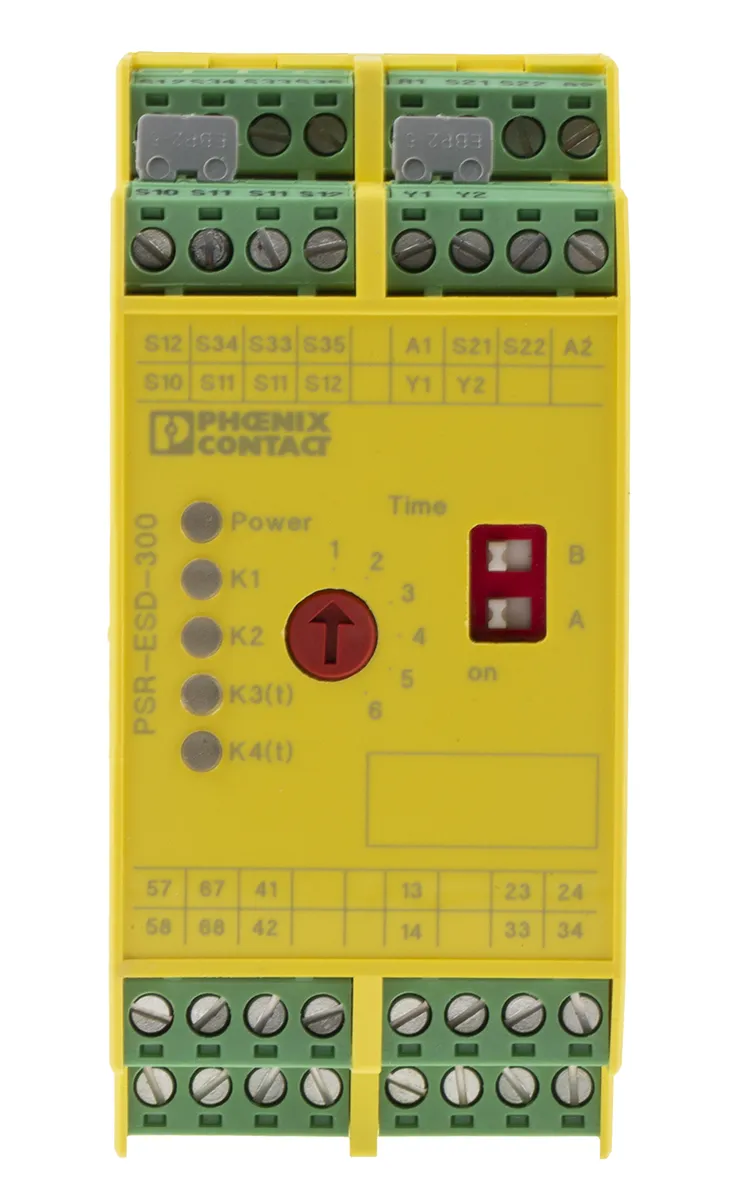 Relè di sicurezza Phoenix Contact PSR-SCP-24DC/ESD/5X1/1X2/300, 24V cc, 2 canali, 6 contatti di sicurezza