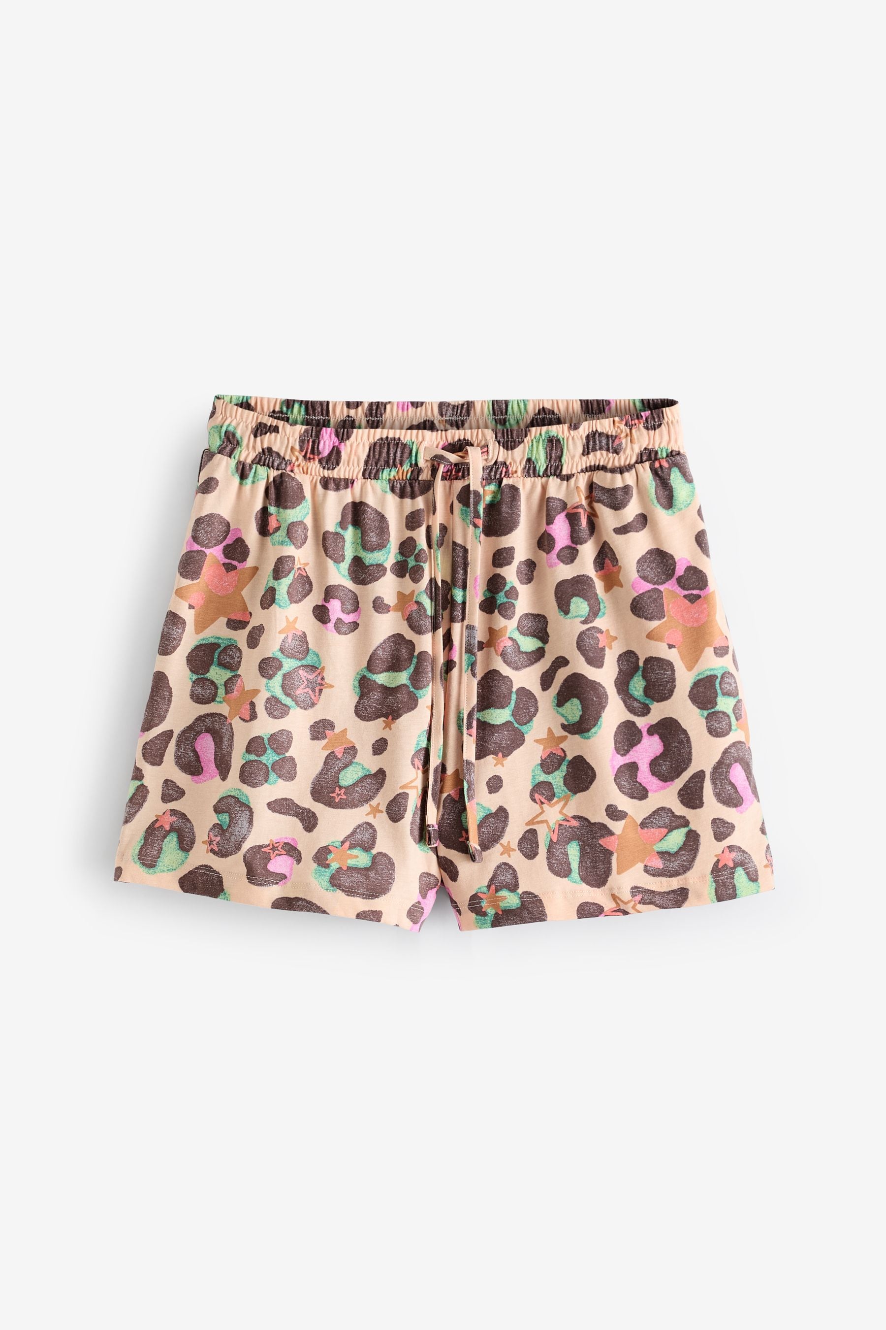 Rosa animalier  - Pigiama corto in cotone