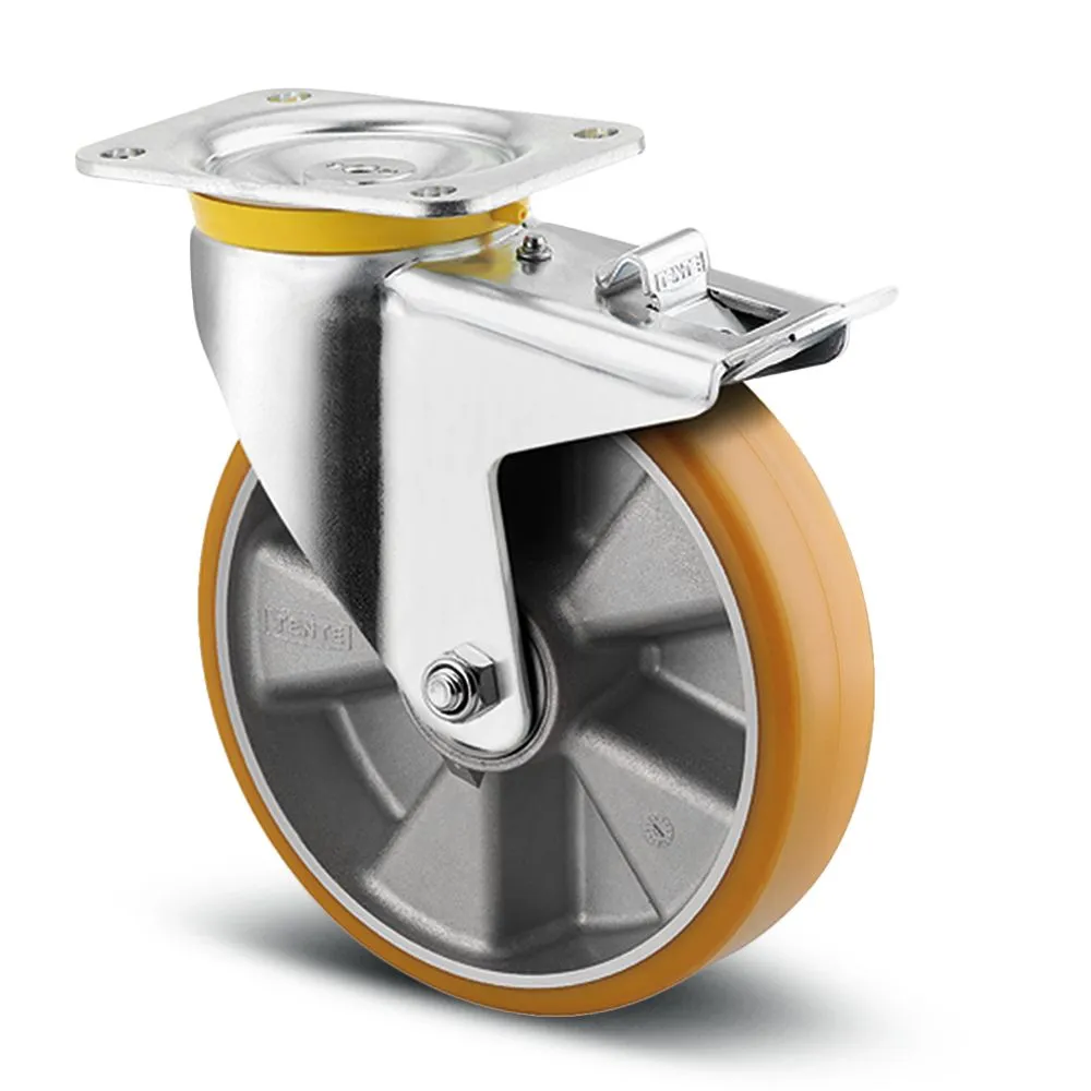 Ruota per carrelli orientabile con freno Tente, Ø 125mm, 500kg