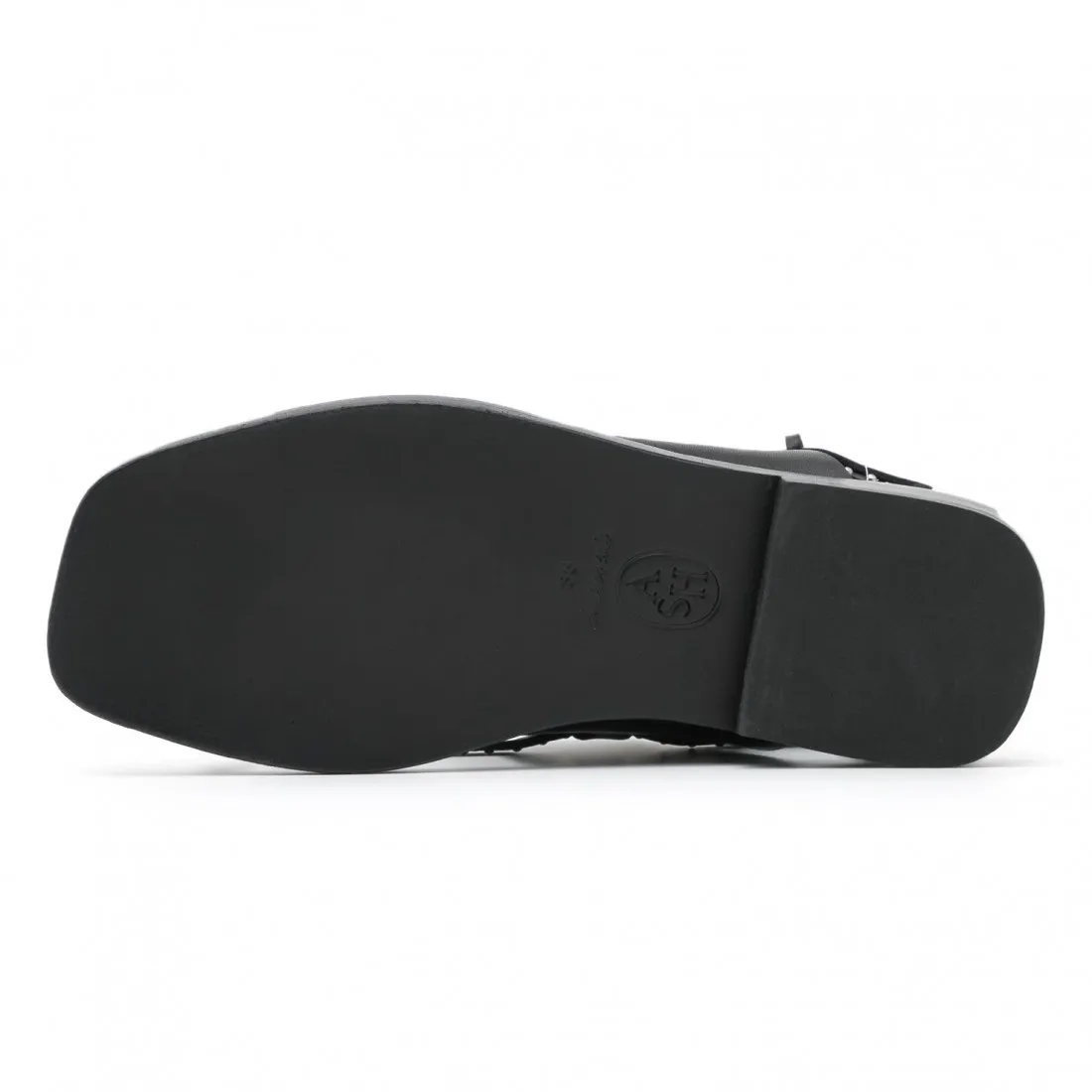 Sandalo gladiatore Ash Medusa Stud in pelle nera con borchie