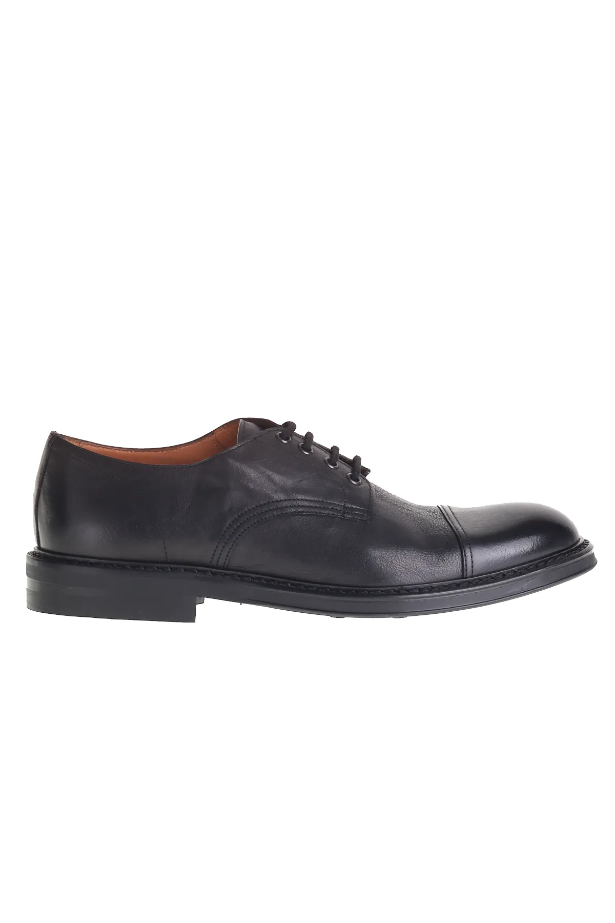 SCARPA STRINGATA IN PELLE NERA