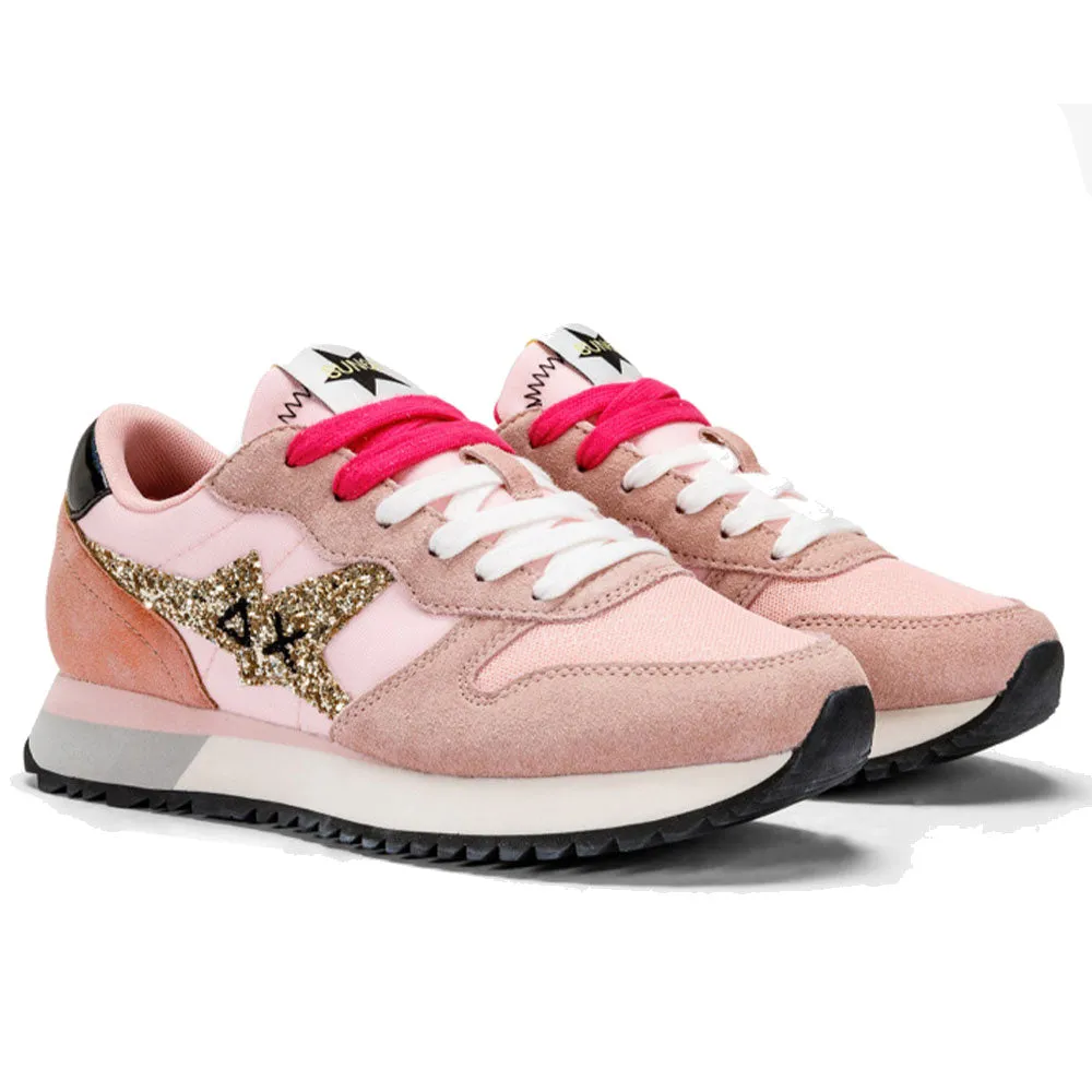Scarpe Donna Sun68 Sneakers Stargirl Glitter Logo Colore Rosa - Z34211