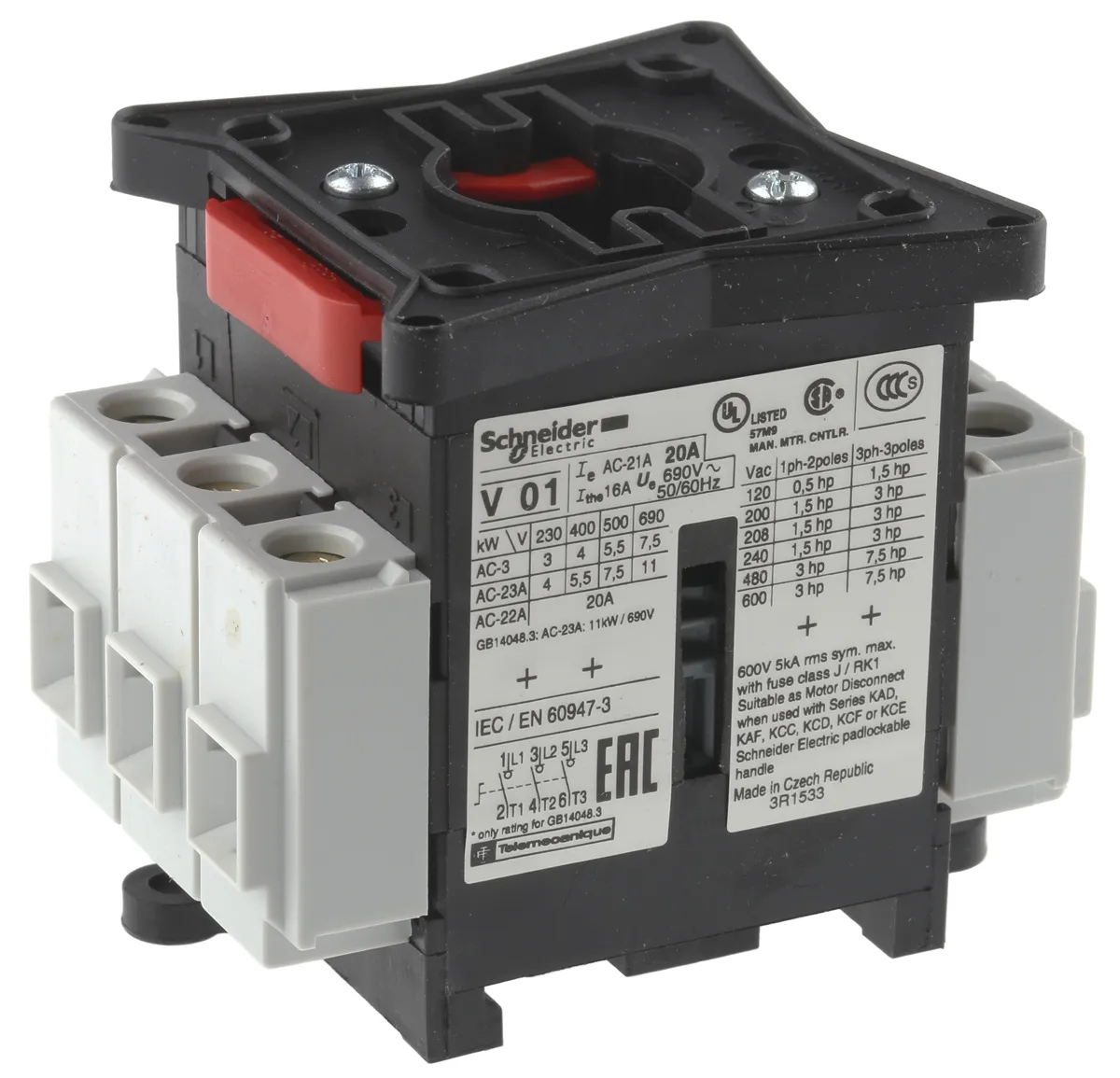 Sezionatore con interruttore Schneider Electric V01 TeSys TeSys VARIO