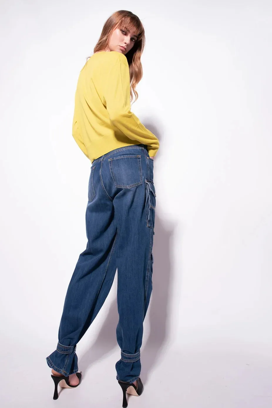 Shirt with Love Birds Embroidery Pinko / Yellow