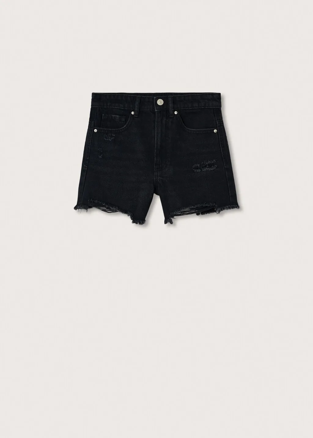 Short denim strappi decorativi