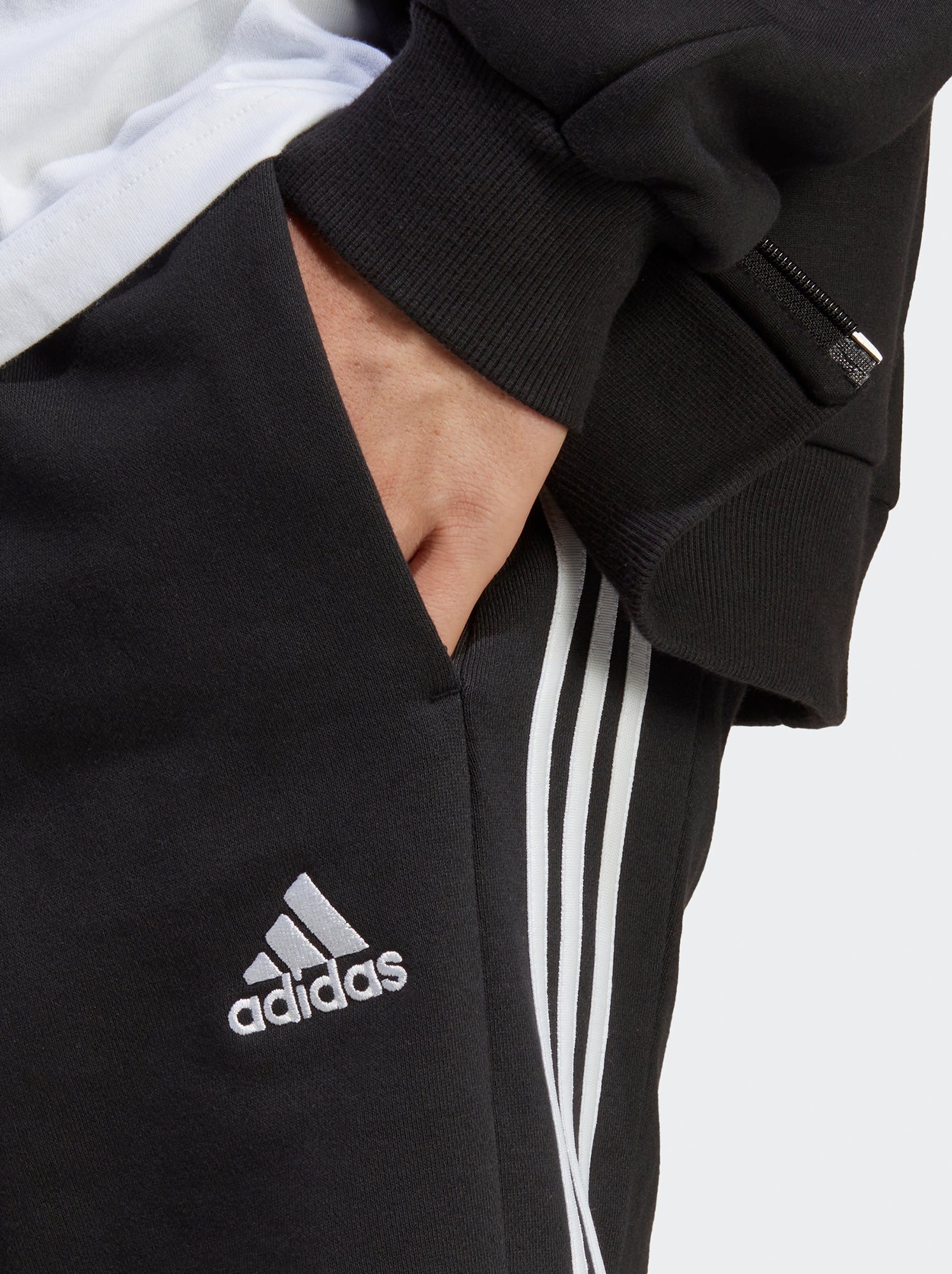 Shorts in french terry 'adidas' - NERO