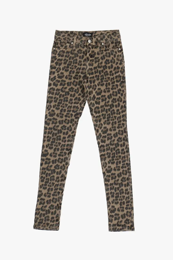  Slim-fit trousers with animal print    