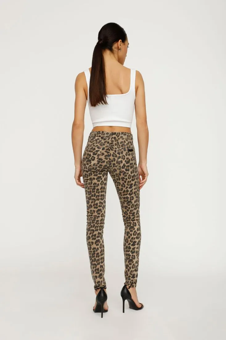  Slim-fit trousers with animal print    