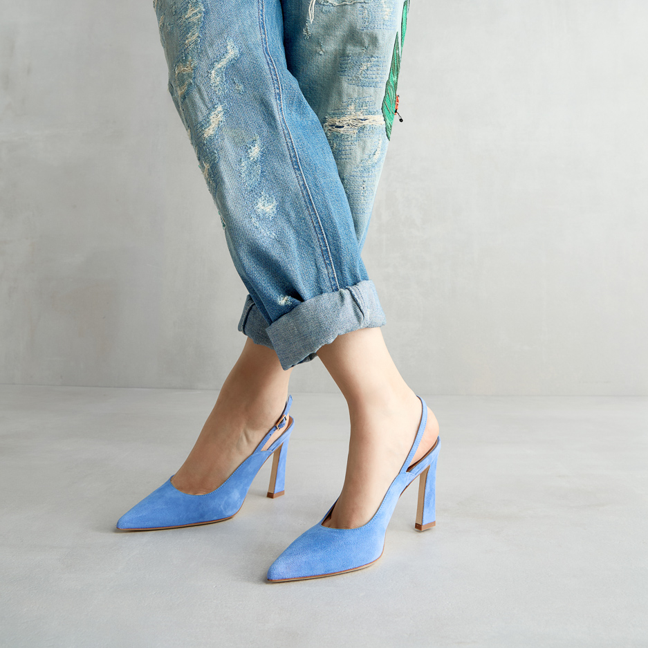 Slingback Camoscio Jeans