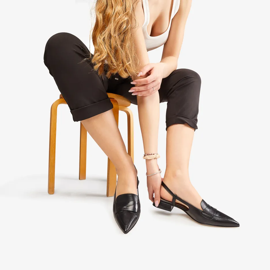 Slingback Nera a Mandorla