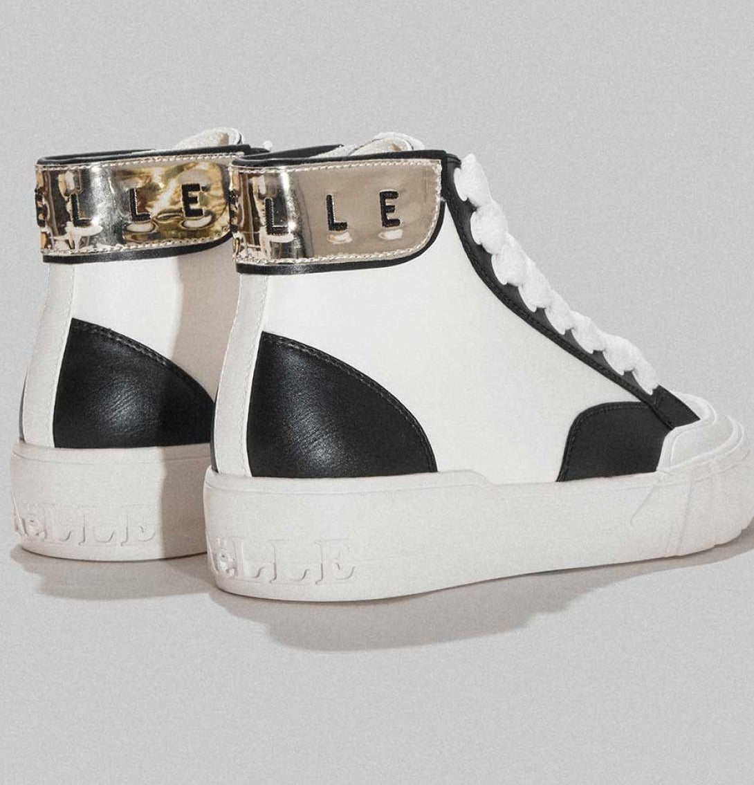 SNEAKERS ALTA CON DETTAGLI ORO E NERI