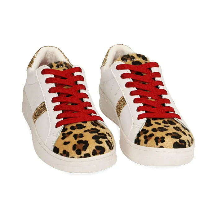 Sneakers bianco/leopard