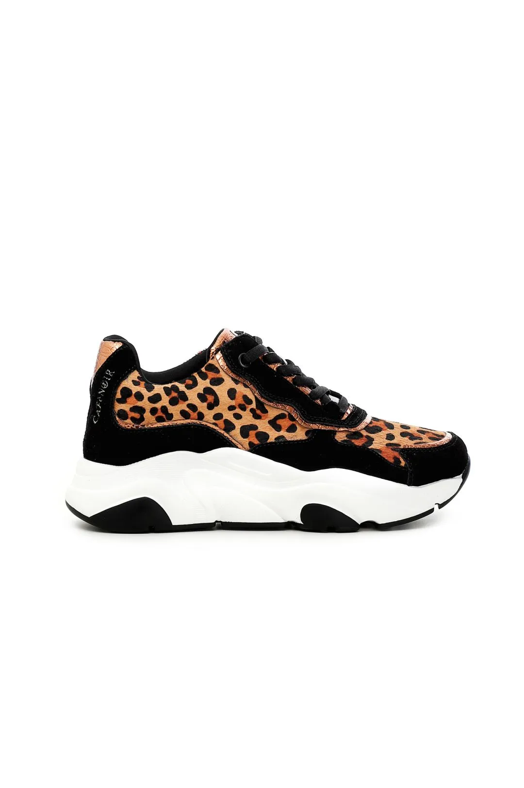 sneakers in pelle scamosciata e cavallino maculato