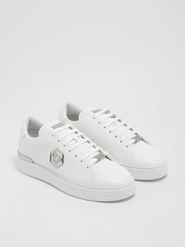 Sneakers uomo Philipp Plein Lo-Top Hexagon in pelle Bianco
