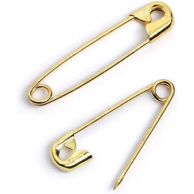 Spille di sicurezza 3,8 cm placcate oro - Prym - 12 unità