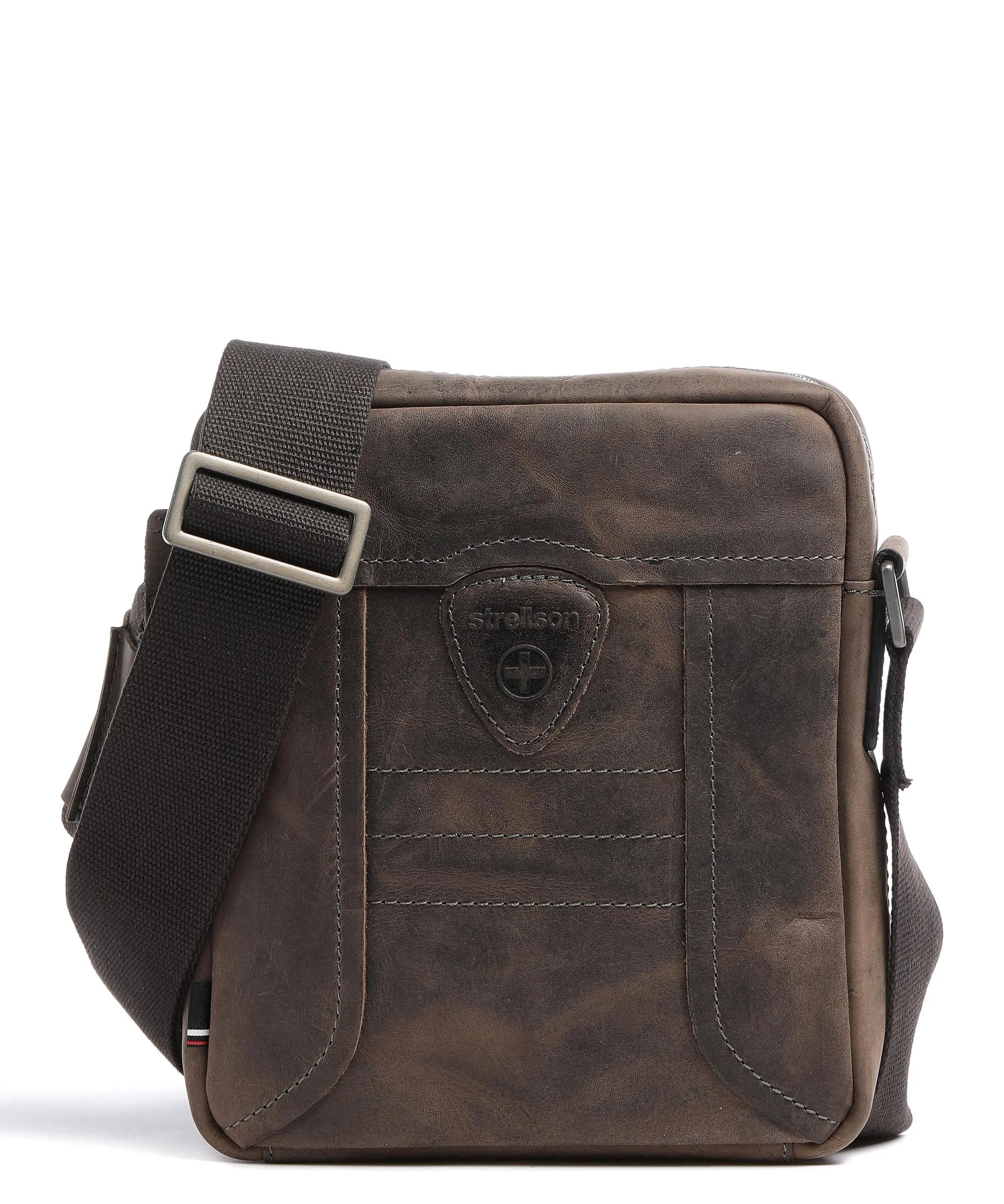  Strellson Hunter Borsa a tracolla pelle di vacchetta pull-up marrone scuro  