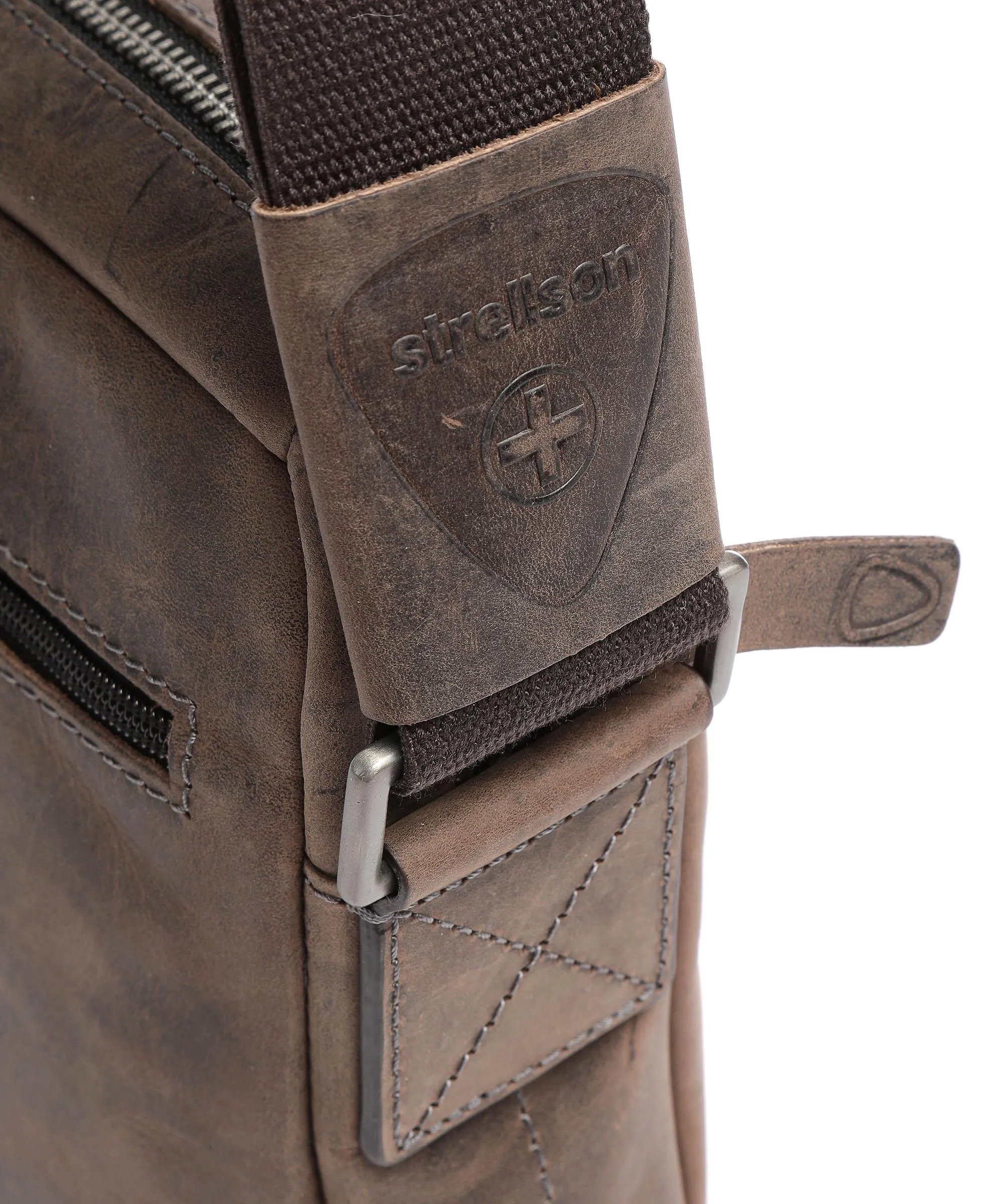  Strellson Hunter Borsa a tracolla pelle di vacchetta pull-up marrone scuro  