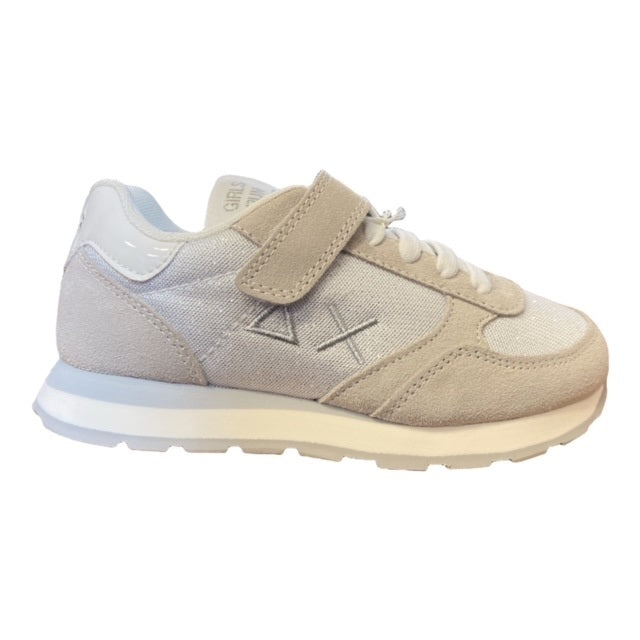 Sun68 Ally Glitter Mesh Z32403 01 white girl's sneakers shoe