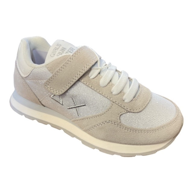 Sun68 Ally Glitter Mesh Z32403 01 white girl's sneakers shoe