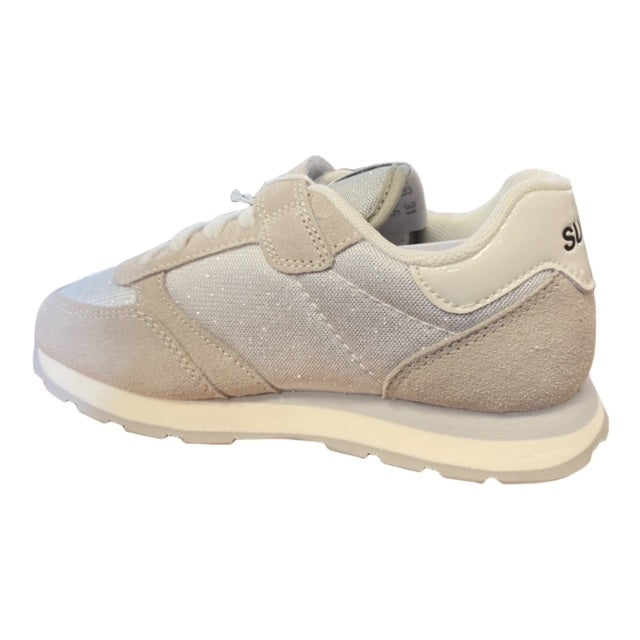 Sun68 Ally Glitter Mesh Z32403 01 white girl's sneakers shoe